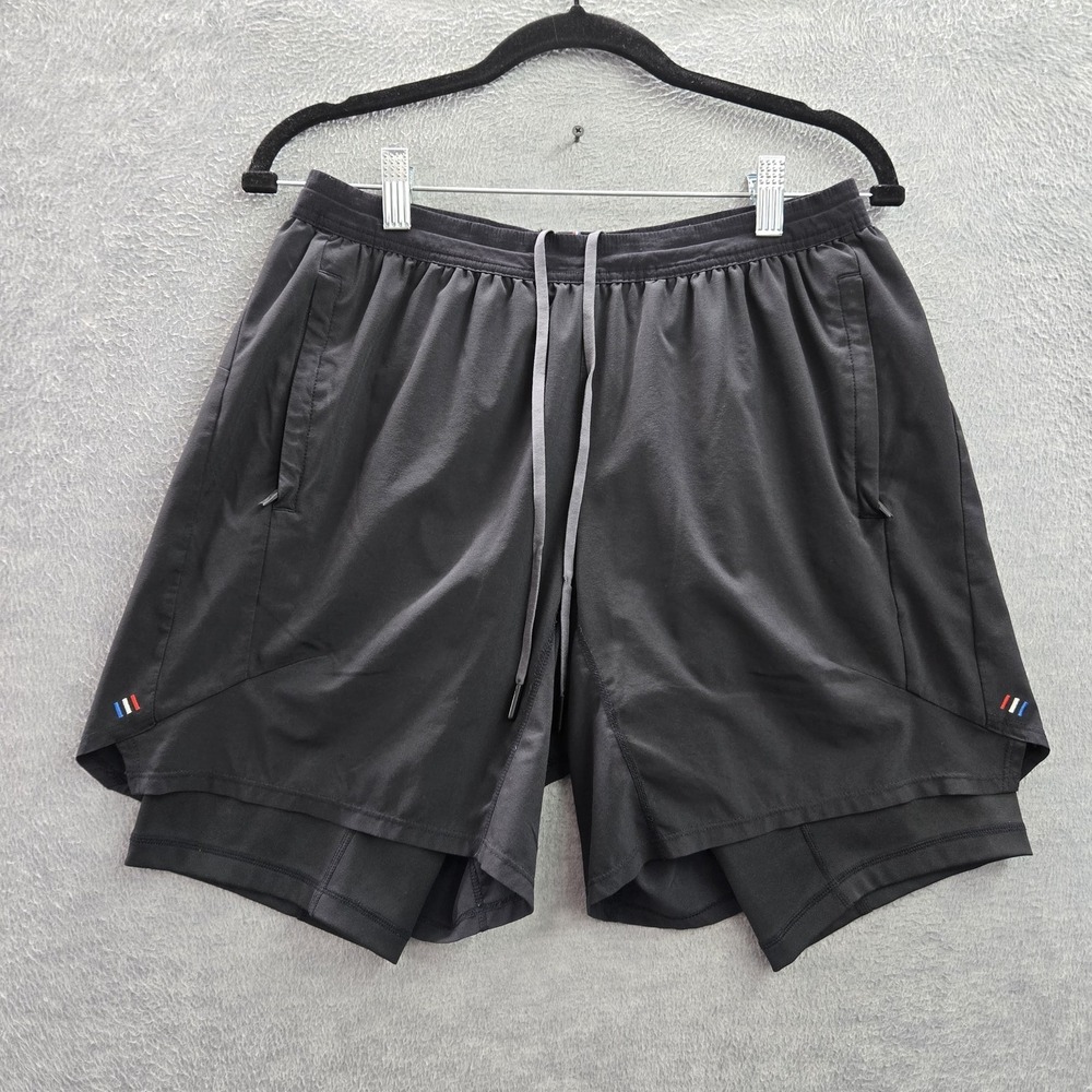 Fourlaps Men Activewear Shorts M Black RE-UP Logo 7" Inseam